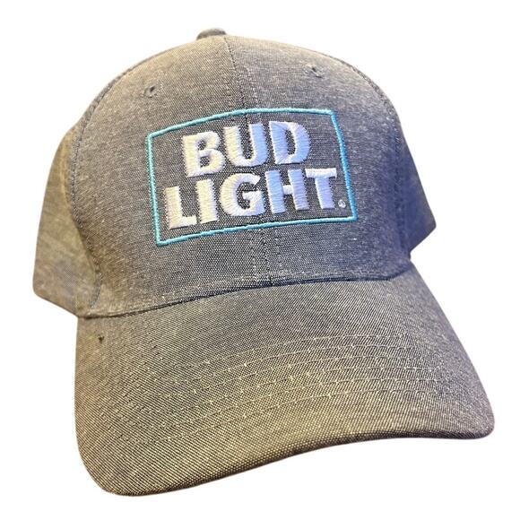 Bud Light Hat Adjustable Gray Embroidered OSFM - Picture 1 of 3